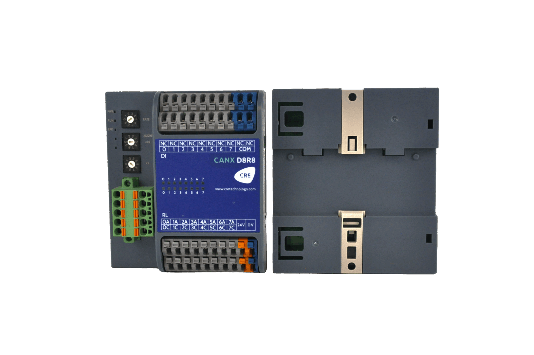 CANX D8R8 – CANopen I/O module with relay outputs